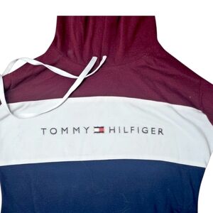 Boys Tommy Hilfiger Burgundy and Navy Hooded Long Sleeve